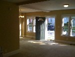 open living space, high headers